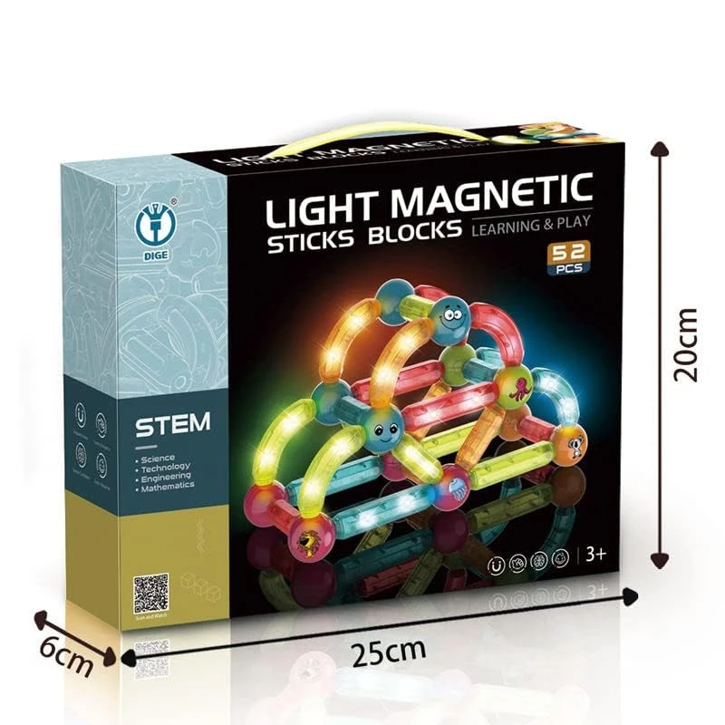  تصویر محصول ساختنی مدل Light Magnetic Sticks Blocks کد 8906 ارایه شده در سایت https://aidintoy.com/ 