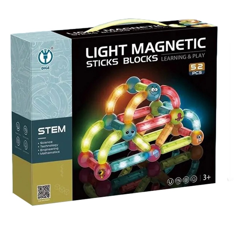  تصویر محصول ساختنی مدل Light Magnetic Sticks Blocks کد 8906 ارایه شده در سایت https://aidintoy.com/ 