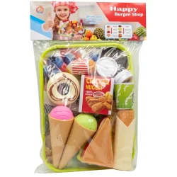 ست اسباب بازی فست فود مدل Happy Burger Shop کد 120-986 مجموعه 11 عددی