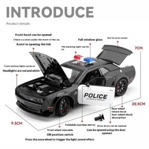 ماشین فلزی چه ژی طرح پلیس مدل Dodge Challenger SRT کد CZ172AJ