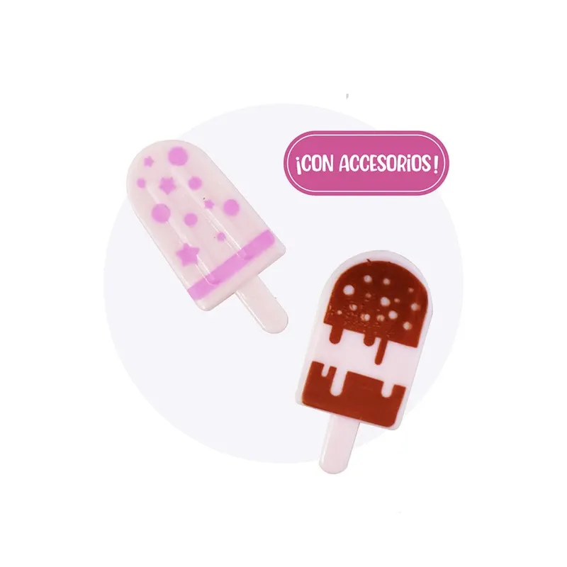 عروسک مدل دختر چشم تیله ای طرح چرخ بستنی ارتفاع 16 سانتی متر