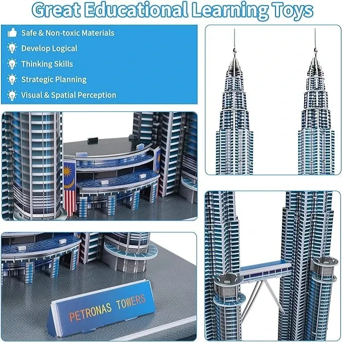 پازل ماکت سه بعدی مدل Petronas Towers کد 2803-A