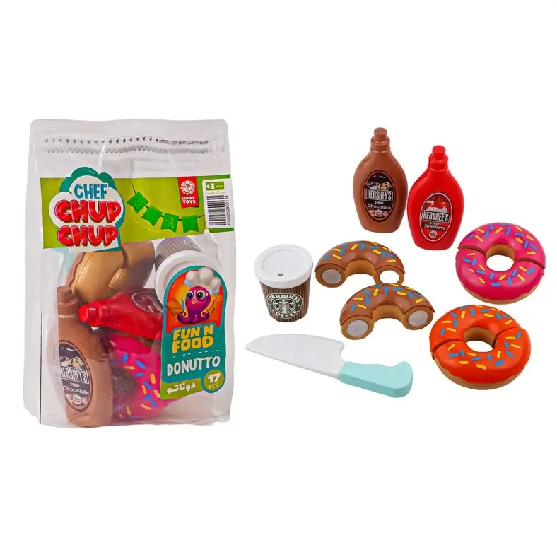 اسباب بازی لاکی تویز مدل دونات برشی مجموعه 17 عددی