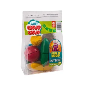 اسباب بازی لاکی تویز مدل میوه برشی طرح سبد میوه مجموعه 17 عددی