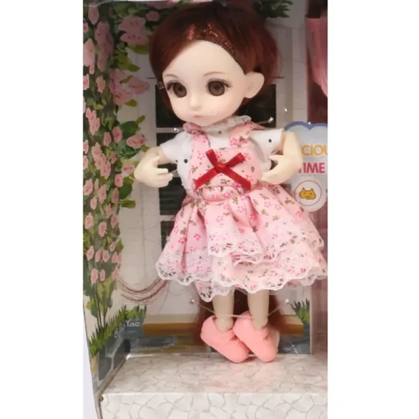 عروسک مدل دختر چشم تیله ای طرح چرخ بستنی ارتفاع 16 سانتی متر