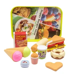 ست اسباب بازی فست فود مدل Happy Burger Shop کد 120-986 مجموعه 11 عددی