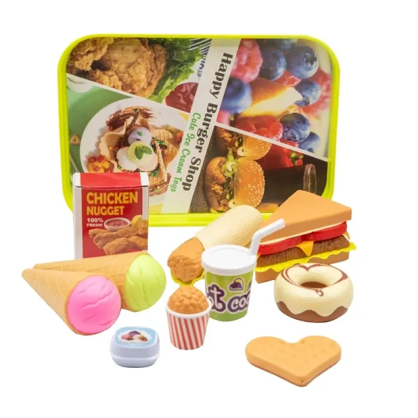 ست اسباب بازی فست فود مدل Happy Burger Shop کد 120-986 مجموعه 11 عددی