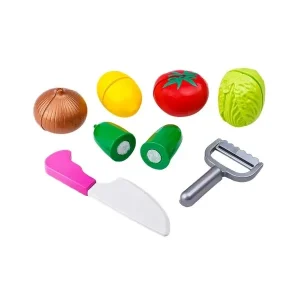 اسباب بازی لاکی تویز مدل سبزی برشی طرح سالاد سبز مجموعه 12 عددی