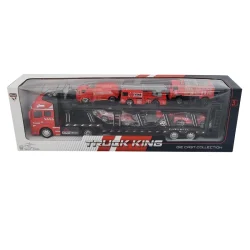ماشین بازی مدل تریلی حمل ماشین Truck King مجموعه 7 عددی کد 2212