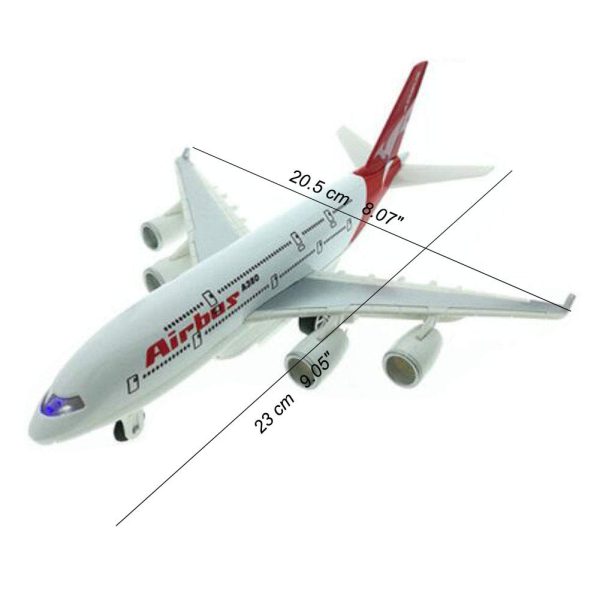 هواپیمای بازی مدل موزیکال چراغدار طرح ایرباس A380