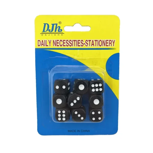 تاس بازی مدل دیجیاهی مدل Dice15 سایز 15mm مجموعه 9 عددی