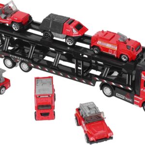 ماشین بازی مدل تریلی حمل ماشین Truck King مجموعه 7 عددی کد 2212
