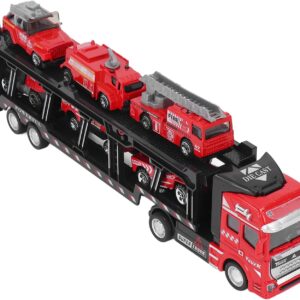 ماشین بازی مدل تریلی حمل ماشین Truck King مجموعه 7 عددی کد 2212