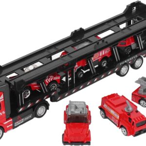 ماشین بازی مدل تریلی حمل ماشین Truck King مجموعه 7 عددی کد 2212
