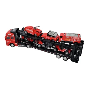 ماشین بازی مدل تریلی حمل ماشین Truck King مجموعه 7 عددی کد 2212