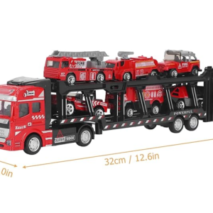 ماشین بازی مدل تریلی حمل ماشین Truck King مجموعه 7 عددی کد 2212