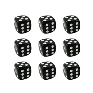 تاس بازی مدل دیجیاهی مدل Dice15 سایز 15mm مجموعه 9 عددی