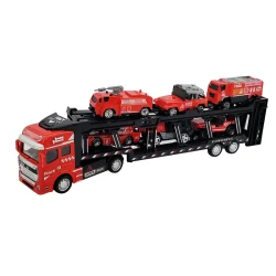 ماشین بازی مدل تریلی حمل ماشین Truck King مجموعه 7 عددی کد 2212