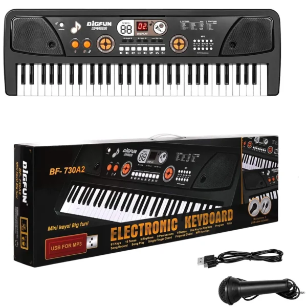 بازی آموزشی ارگ بیگفان مدل الکترونیک کیبورد 61 کلید کد BF-730A2