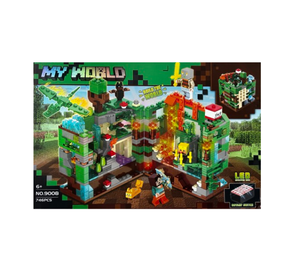ساختنی مدل ماینکرفت طرح My World چراغدار کد 9008 - Image 2
