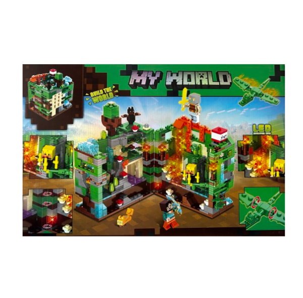 ساختنی مدل ماینکرفت طرح My World چراغدار کد 9008