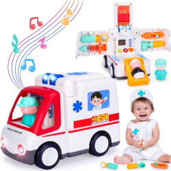 ماشین بازی هولا تویز مدل آمبولانس موزیکال کد E9997 - Image 4