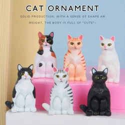 فیگور مدل گربه های نشسته طرح squat cats مجموعه 6 عددی کد SC821