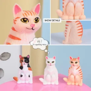 فیگور مدل گربه های نشسته طرح squat cats مجموعه 6 عددی کد SC821