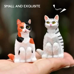 فیگور مدل گربه های نشسته طرح squat cats مجموعه 6 عددی کد SC821