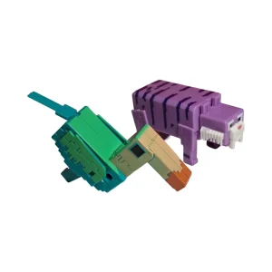 اکشن فیگور مدل ماینکرفت طرح گربه و توکا کد M645