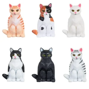 فیگور مدل گربه های نشسته طرح squat cats مجموعه 6 عددی کد SC821