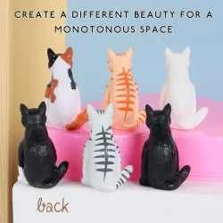 فیگور مدل گربه های نشسته طرح squat cats مجموعه 6 عددی کد SC821