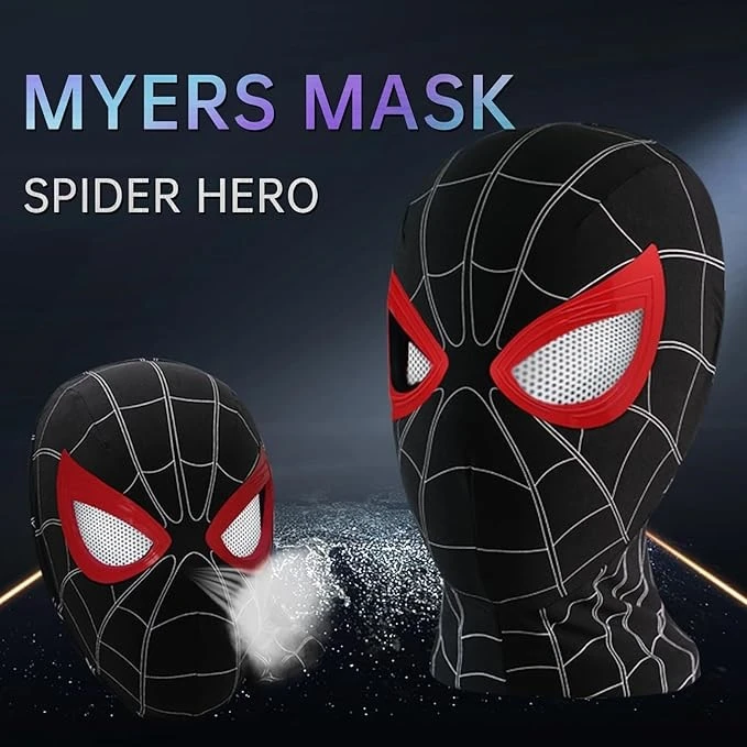 ماسک ایفای نقش مدل مرد عنکبوتی طرح مایلز مورالز چشم متحرک ریموتدار کد 10-622