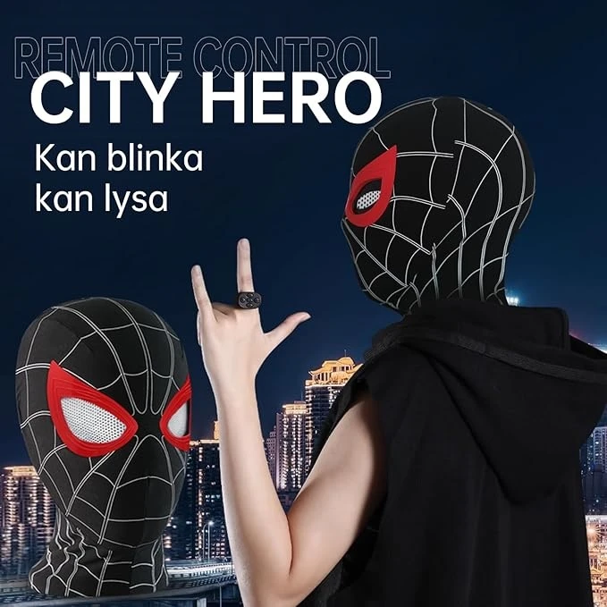 ماسک ایفای نقش مدل مرد عنکبوتی طرح مایلز مورالز چشم متحرک ریموتدار کد 10-622