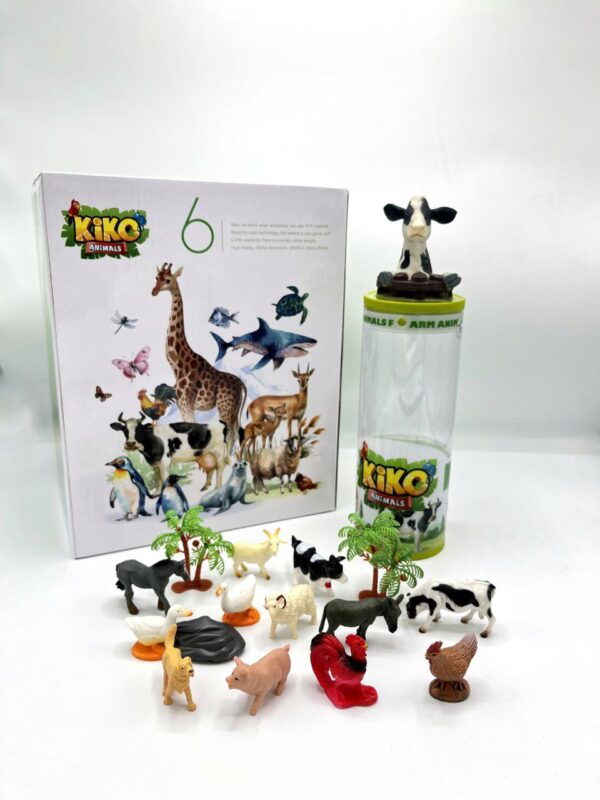 فیگور مدل استوانه ای طرح حیوانات مزرعه مجموعه 15 عددی کد Kik003