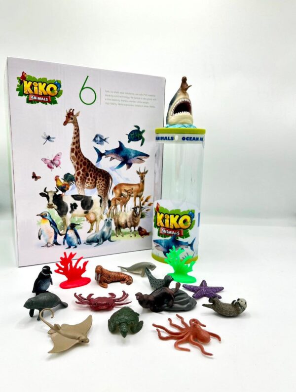 فیگور مدل استوانه ای طرح حیوانات دریایی 15 عددی کد Kik005