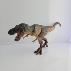 فیگور دایناسور تی رکس خاکی – فک متحرک – طول 30 سانتی متر