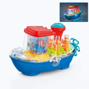 اسباب بازی کشتی چرخ دنده ای موزریکال چراغدار کد YJ388-67