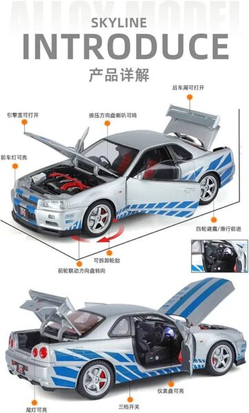 ماشین بازی Nissan Skyline GTR R38 طرح سریع و خشن