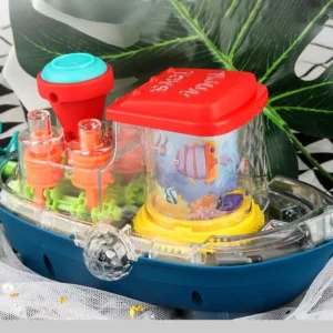 اسباب بازی کشتی چرخ دنده ای موزریکال چراغدار کد YJ388-67