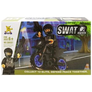 مینی فیگور لگویی مدل SWAT طرح موتورسوار کد SM501B-3