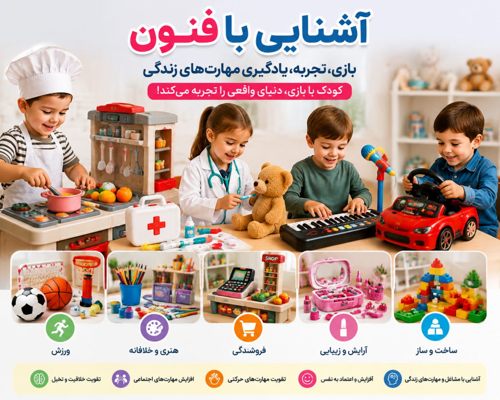 اسباب‌بازی آشنایی با فنون؛ کودکان با این بازی‌ها چه مهارت‌هایی یاد می‌گیرند؟