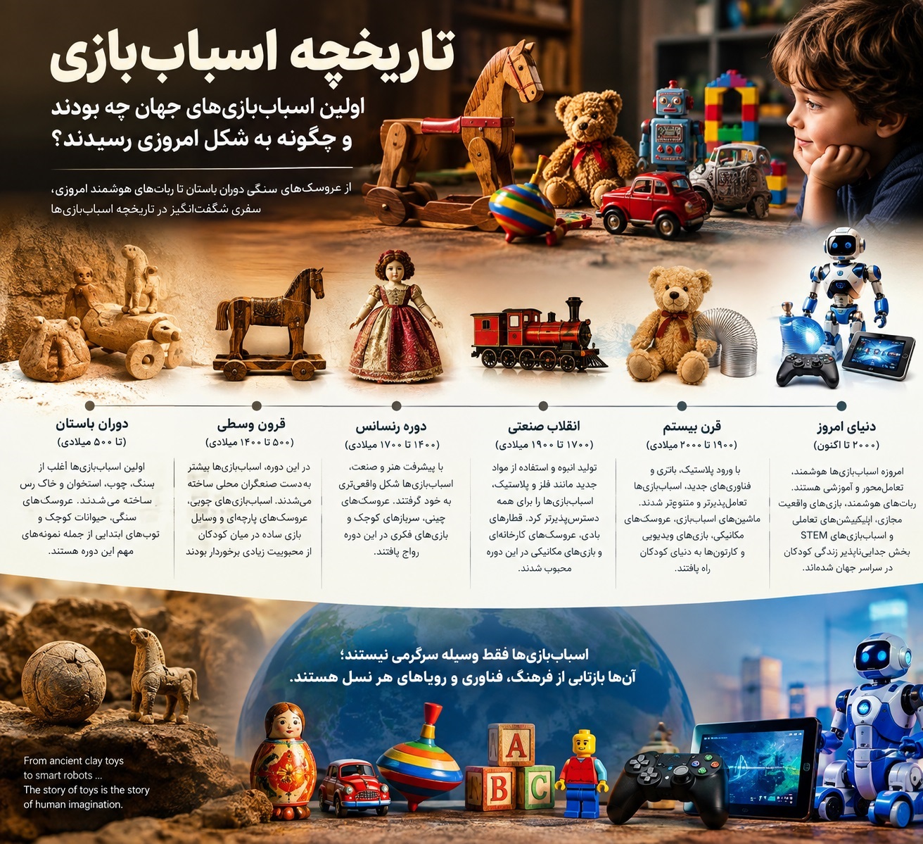 تاریخچه اسباب‌بازی؛ اولین اسباب‌بازی‌های جهان چه بودند و چگونه به شکل امروزی رسیدند؟