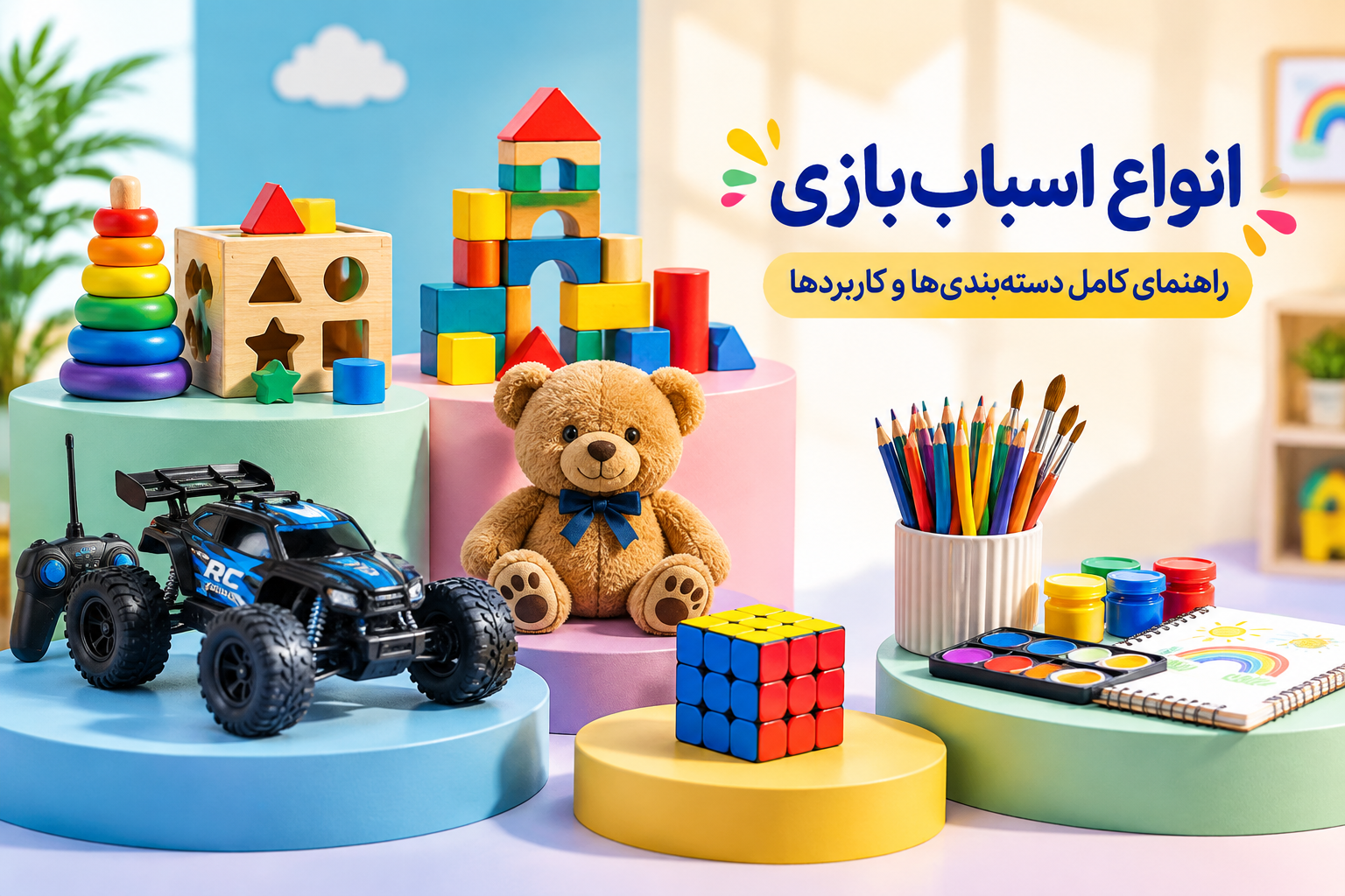 انواع اسباب‌بازی؛ معرفی کامل دسته‌بندی‌ها و کاربرد هر نوع اسباب‌بازی