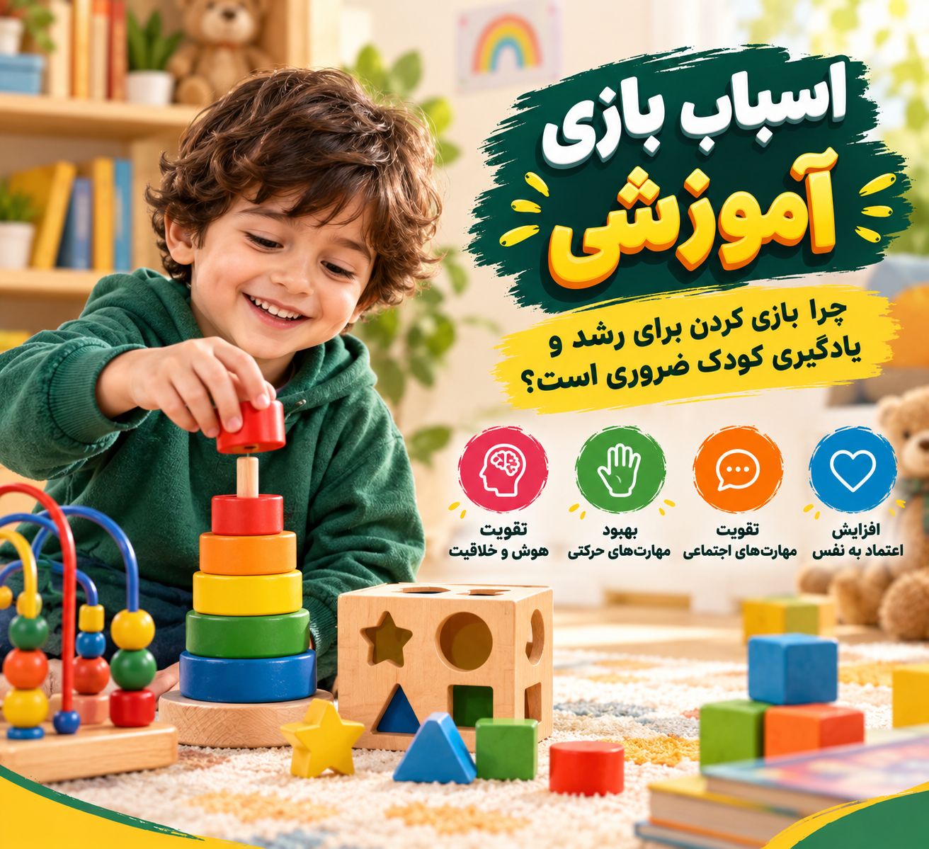 اسباب بازی آموزشی؛ چرا بازی کردن برای رشد و یادگیری کودک ضروری است؟
